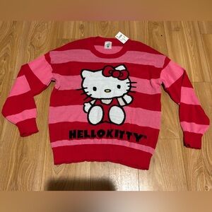 Hello kitty pink and red striped knit sweater ❤️💕❤️💕 super cute in season